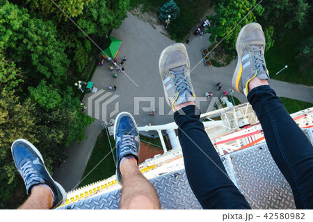Feet Hanging in the Air First Person View 42580982