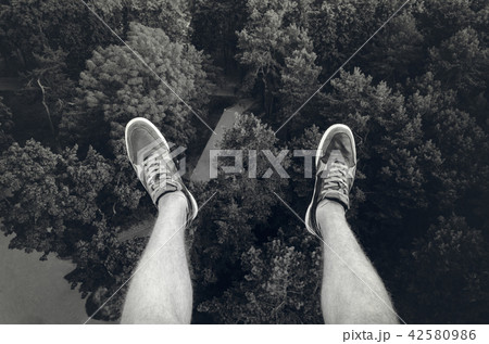 Feet Hanging in the Air First Person View 42580986