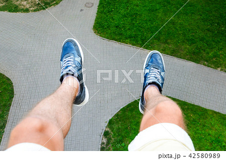 Feet Hanging in the Air First Person View 42580989