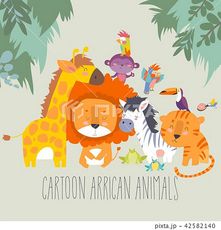 Happy jungle animals. Best friends 42582140