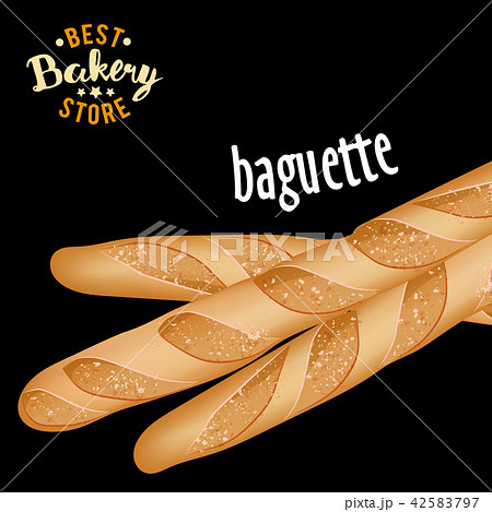 French baguettes vector. Baked bread product. 42583797