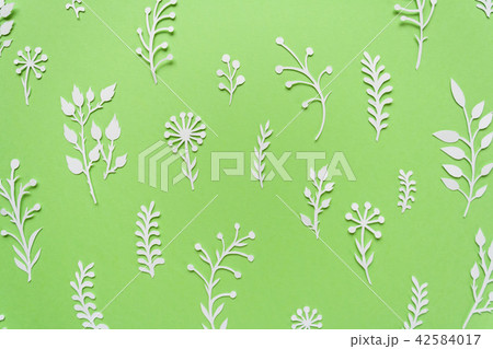 summer meadow cut white paper on green background 42584017