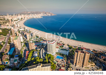 Benidorm levante beach aerial view in alicante  42584046