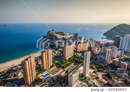 Benidorm levante beach aerial view in alicante Benidorm levante beach aerial view in alicante 42584047