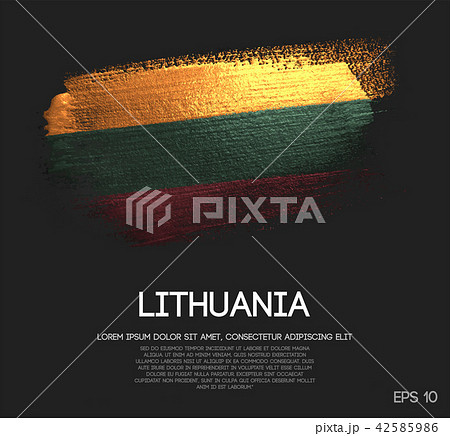 Lithuania Flag Made of Glitter Sparkle Brush Paint