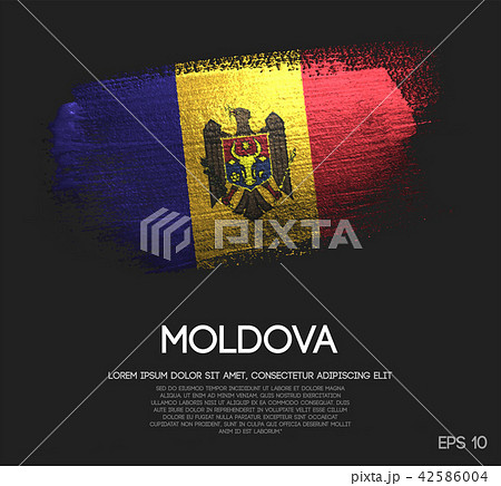 Moldova Flag Made of Glitter Sparkle Brush Paint 42586004