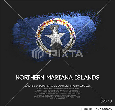 Northern Mariana Islands Flag Made of Brush Paint 42586025