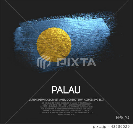 Palau Flag Made of Glitter Sparkle Brush Paint