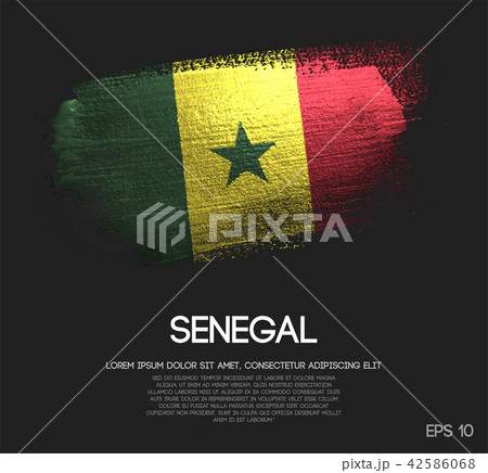 Senegal Flag Made of Glitter Sparkle Brush Paint 42586068