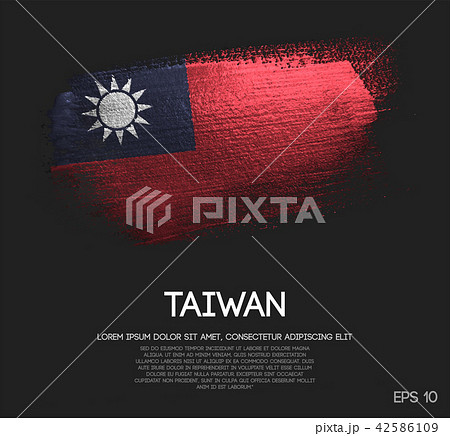 Taiwan Flag Made of Glitter Sparkle Brush Paint 42586109