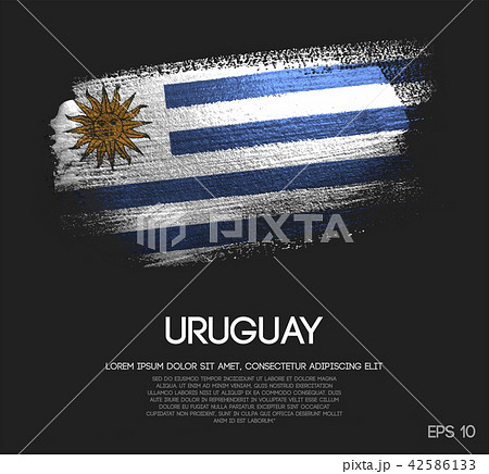 Uruguay Flag Made of Glitter Sparkle Brush Paint Uruguay Flag Made of Glitter Sparkle Brush Paint 42586133