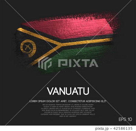 Vanuatu Flag Made of Glitter Sparkle Brush Paint 42586135