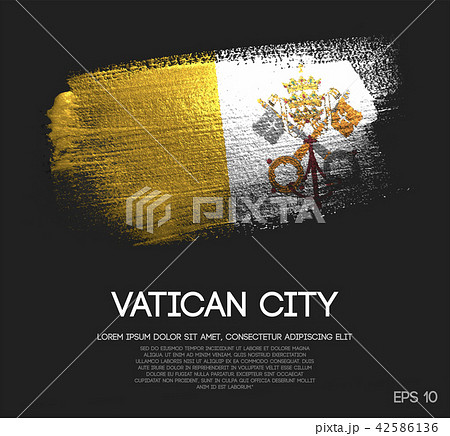 Vatican City Flag Made of Glitter Brush Paint Vatican City Flag Made of Glitter Brush Paint 42586136