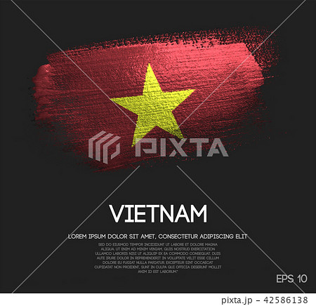 Vietnam Flag Made of Glitter Sparkle Brush Paint 42586138