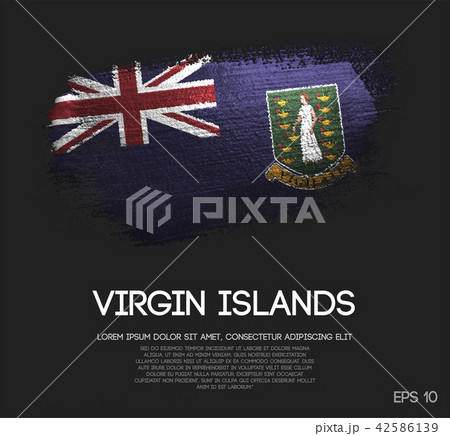 British Virgin Islands Flag Made of Brush Paint British Virgin Islands Flag Made of Brush Paint 42586139