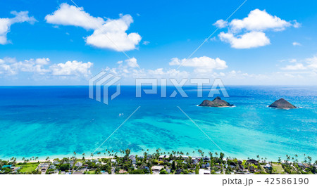 ハワイ　オアフ島　ピルボックストレイルからの風景 42586190