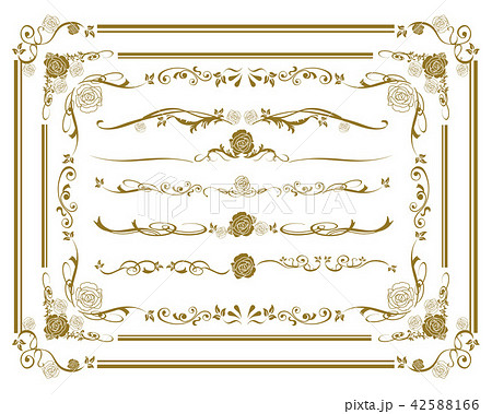 decorative gold frame set Vector 42588166