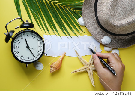 Blank Ripped Paper and Hand Holding Pen Blank Ripped Paper and Hand Holding Pen 42588243