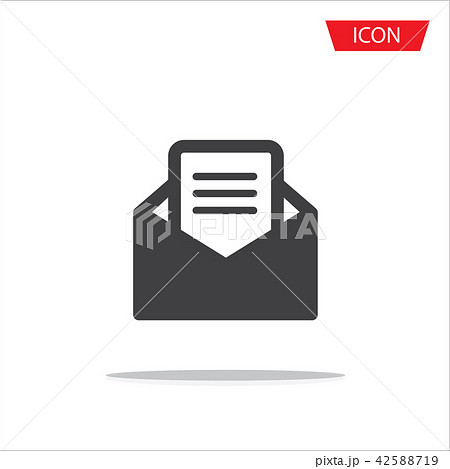 open mail vector isolated on white background. open mail vector isolated on white background. 42588719