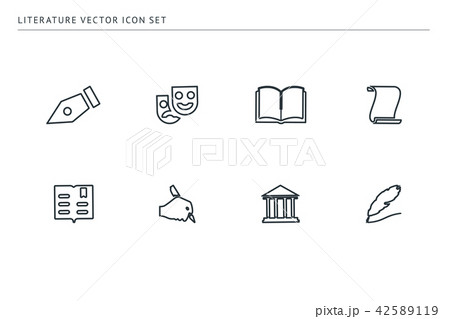 outline vector icons on a theme school education 42589119