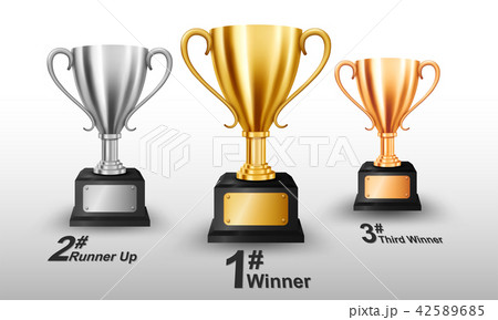 Realistic Gold, Silver, and Bronze Trophy Realistic Gold, Silver, and Bronze Trophy 42589685