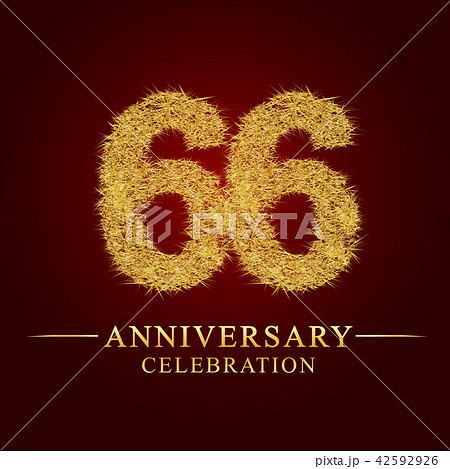 66 years anniversary nest and fuzz gold foil. 42592926