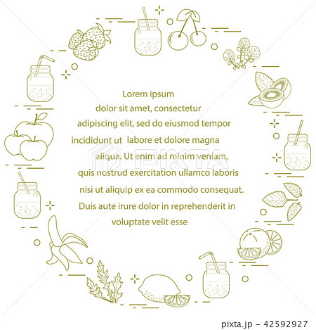 Jar with smoothies and ingredients for smoothie 42592927