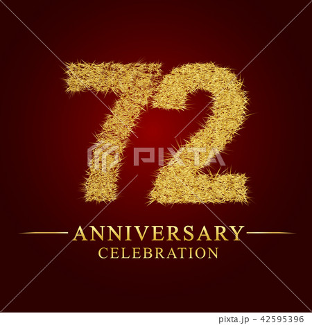 72 years anniversary logo nest and fuzz gold foil. 42595396