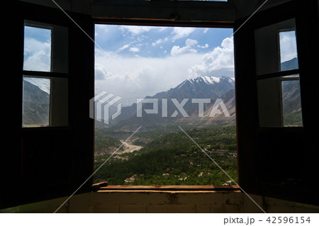 Karimabad through the Baltit fort window, Pakistan 42596154