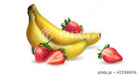 Banana and strawberry 42596956
