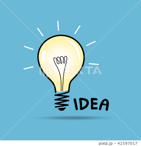 Bulb light idea on blue background Bulb light idea on blue background 42597017