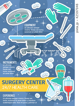 Vector poster of surgery medicine items Vector poster of surgery medicine items 42597046