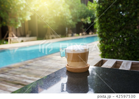 glass of hot coffee glass of hot coffee 42597530