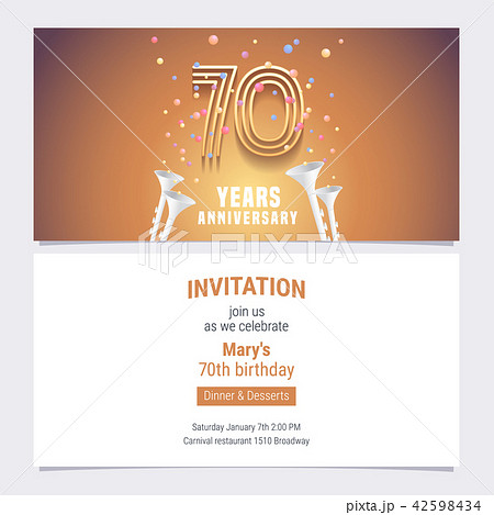 70 years anniversary invitation vector 42598434