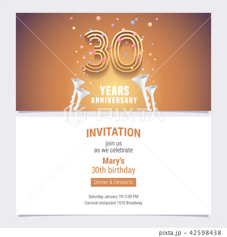 30 years anniversary invitation vector 42598438