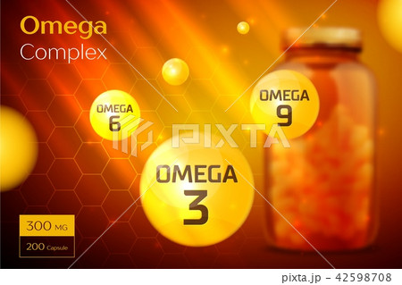 Omega 3 6 9 Complex template, background 42598708