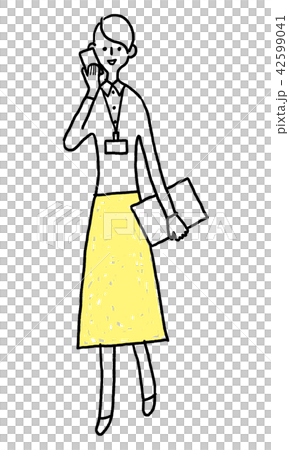 Women calling hand-drawn wind 42599041