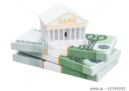 Banking concept with euro packs, 3D rendering 42599292