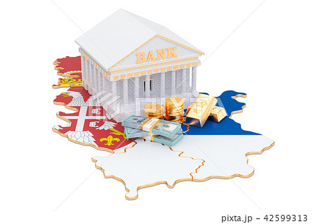 Banking system in Serbia concept. 3D rendering Banking system in Serbia concept. 3D rendering 42599313
