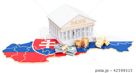 Banking system in Slovakia concept. 3D rendering Banking system in Slovakia concept. 3D rendering 42599315
