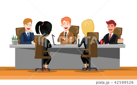 Business man meeting at a big conference desk. Startup company. People working together. Modern 42599526