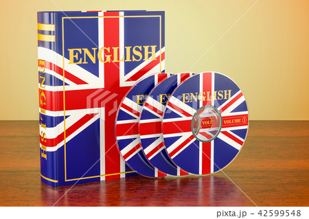 English book with flag of UK and CD discs 42599548