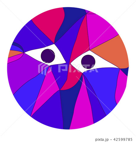 portrait of creature with eyes in cubism  42599785