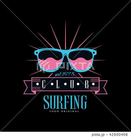 Surfing club logo original est 1978, design element can be used for surf club, shop, t shirt print 42600408