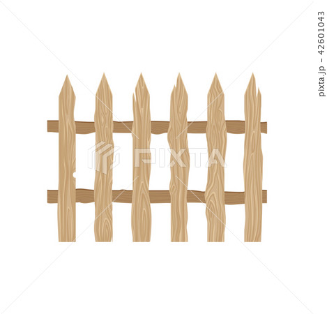 Wooden picket fence, protective barrier for farm, house, garden vector Illustration on a white 42601043