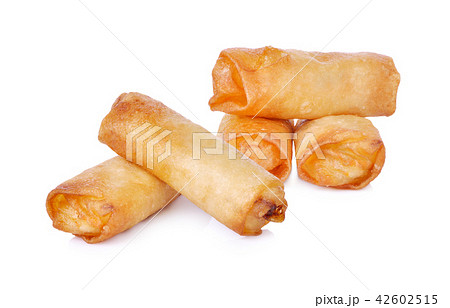 spring rolls on white background 42602515