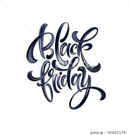 Black Friday paint hand writting calligraphi lettering. Vector illustration 42602576