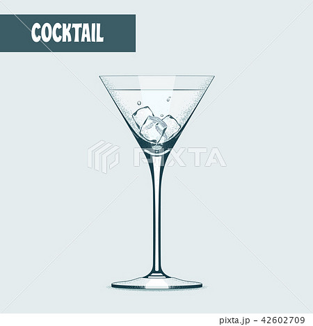 Martini cocktail glass with icevector illustration Martini cocktail glass with icevector illustration 42602709