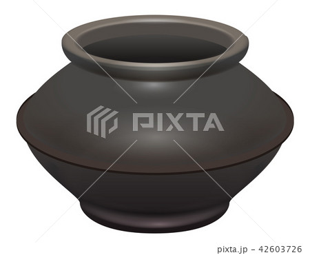 Black metal empty pot isolated vector illustration 42603726