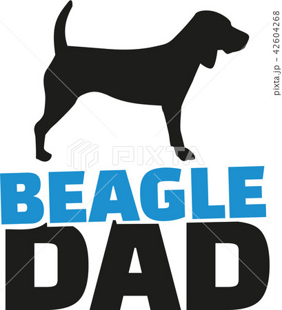 Beagle dad with dog silhouette Beagle dad with dog silhouette 42604268